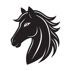 Horse Head Vector Silhouette Illustration for Design and Tattoo Art.