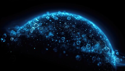 Obraz premium Abstract digital globe, glowing blue network