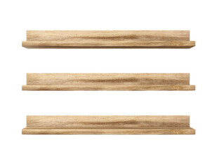 Obraz premium Three light beige wooden shelves