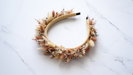 Delicate dried flower headband for women and girls