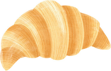 watercolor illustration of a french croissant