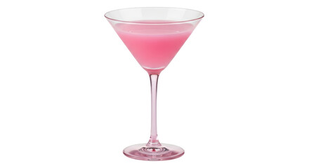 Isolated Pink Cocktail in Martini Glass