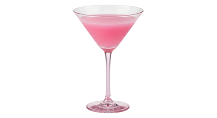Isolated Pink Cocktail in Martini Glass