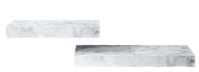 Two rectangular slabs of white marble