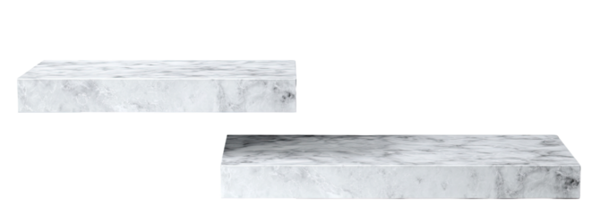 Two rectangular slabs of white marble
