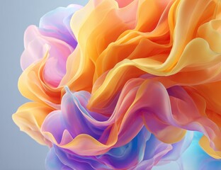Fototapeta premium Abstract fluid forms in vibrant pastel colors