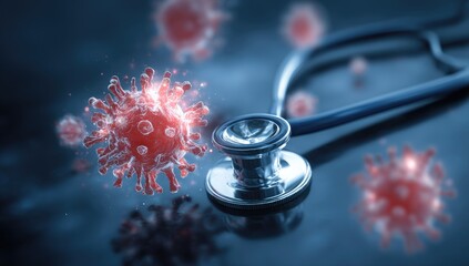 Medical stethoscope with virus cells