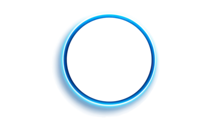 A vibrant, glowing, circular frame.  Bright blue inner and outer rings.  Empty center