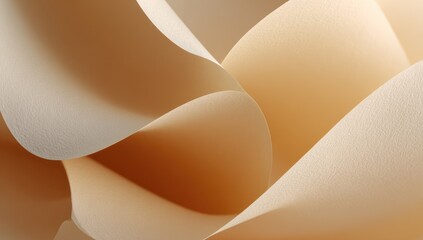Abstract close-up of flowing, cream-colored paper