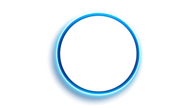A vibrant, glowing, circular frame.  Bright blue inner and outer rings.  Empty center