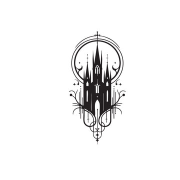 Minimalist Gothic Design black and white silhouette
