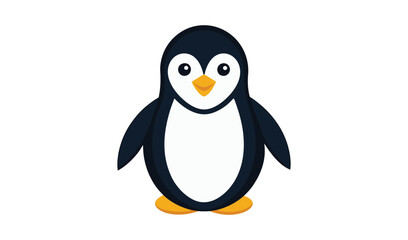 Obraz premium Cute cartoon penguin standing on white background