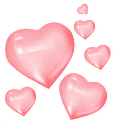 Pink Heart Shapes Illustration 
