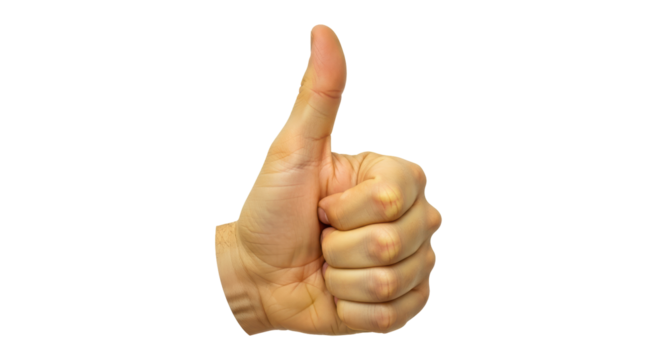 Isolated Thumbs Up Hand Gesture