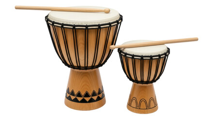 Isolated Djembe Drums