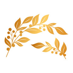 vector set of golden autumn leaves