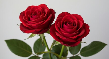 Obraz premium Crimson Roses: A Duet of Passion