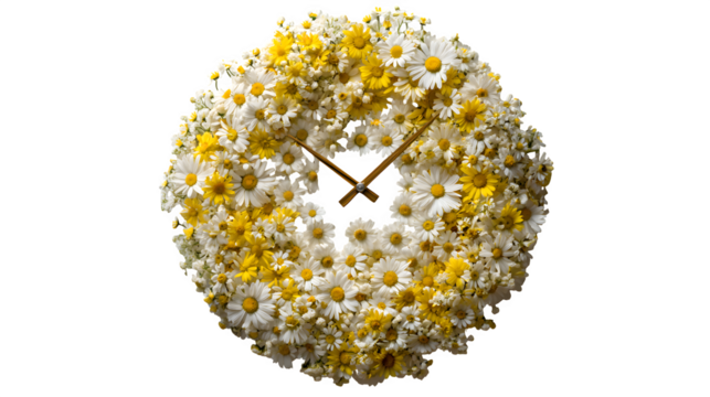 Yellow flower clock