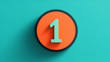 A bold, 3D number one, highlighted in a circle