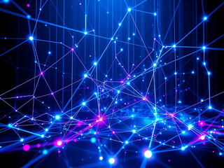 Fototapeta premium Digital Tech Web - abstract grid of connections