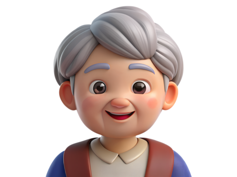 3d character of a grandmother