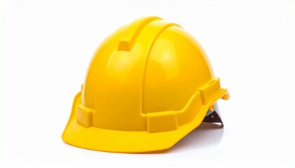 Studio Shot Yellow Hard Hat Construction Equipment Safety Isolated