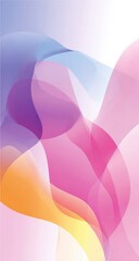 Abstract flowing shapes in vibrant pastel colors