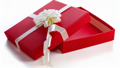 Open Red Gift Box with White Ribbon Bow A Perfect Present for any Occasion
