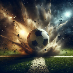 Fototapeta premium Explosive Soccer Impact