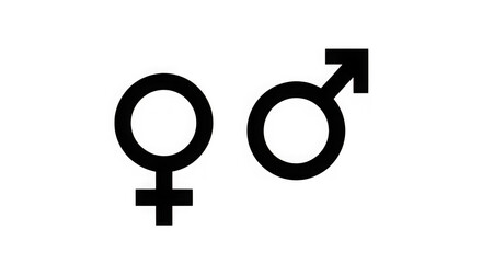 Ai generated image of male and female gender symbols isolated on transparent background
