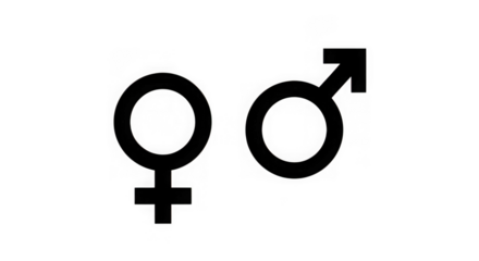 Ai generated image of male and female gender symbols isolated on transparent background