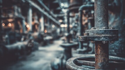 Rusty Industrial Pipes And Valves In A Factory