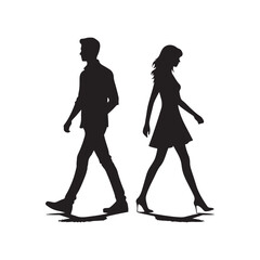 silhouette of a young boy and woman vector illustration