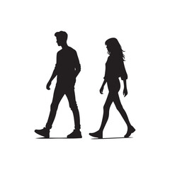silhouette of a young boy and woman vector illustration