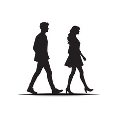 silhouette of a young boy and woman vector illustration