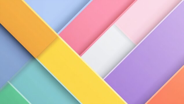 Abstract geometric design with overlapping pastel colored shapes