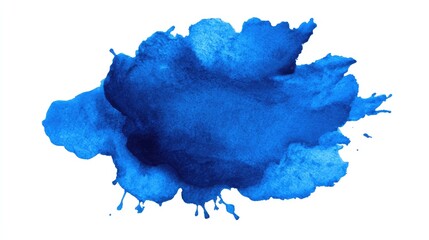 Vibrant blue watercolor splash