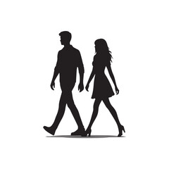 silhouette of a young boy and woman vector illustration