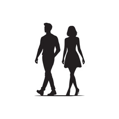 silhouette of a young boy and woman vector illustration