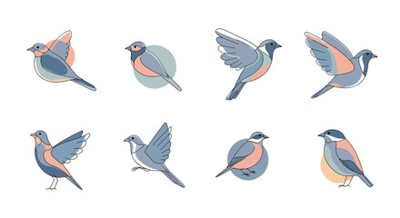 icon sheet of different birds