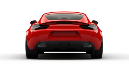Naklejka premium Red sports car rear view