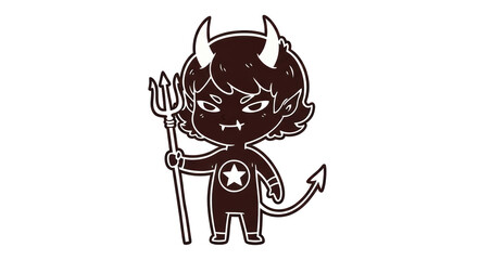 Isolated Cartoon Devil Character