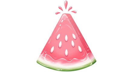 Isolated Slice of Watermelon with Drops