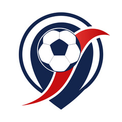 Football soccer ball logo icon on white background.