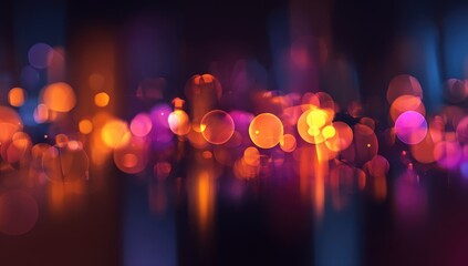 Abstract bokeh, vibrant colors, blurred lights