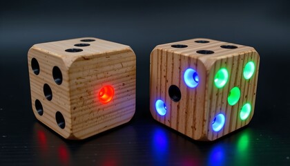 Illuminated Wooden Dice Decorative Lighting