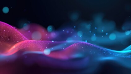 Abstract digital wave forms in vibrant pink and blue