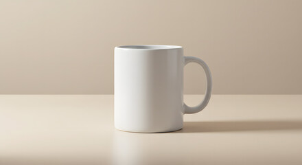 Obraz premium Plain Ceramic Mug Design Mockup on Clean Background for Branding and Presentation