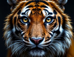 Obraz premium Calm Tiger Closeup with Striking Features