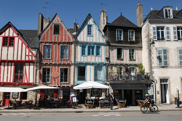 Les façades de Vannes, Morbihan en France